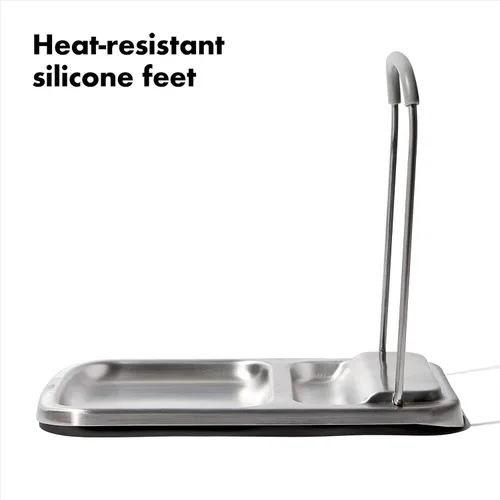 Vista 5 de OXO Good Grips - Soporte para cucharas de acero inoxidable con soporte para tapa