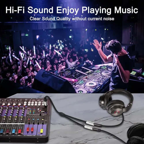 Vista 7 de XMSJSIY Cable divisor en Y de audio de señal de guitarra TS de 0.250 in, adaptador macho de 1/4 pulgadas a doble mono hembra de 1/4 pulgadas