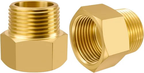 Vista 15 de SDTC Tech Juego de 2 adaptadores de tubería de latón 1/2 NPT rosca macho a 1/2 NPT rosca hembra reductor, conectores de extensión de tubería de latón