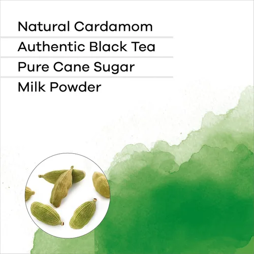 Vista 7 de QuikTea Cardamom Instant Chai Tea Latte - Caja individual de 10 unidades - Antioxidante Superalimento, té de digestión