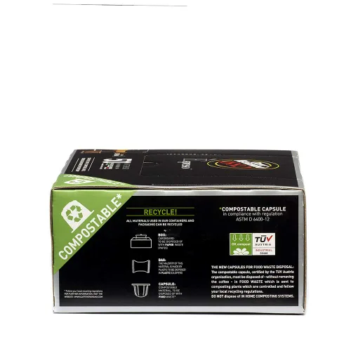 Vista 5 de Caffe Vergnano Intenso Espresso Cápsulas Compatible con máquina original Nespresso Compostable Tostado medio 50 unidades (25 onzas) Importado