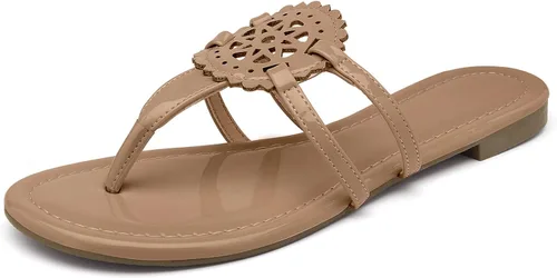 katliu Sandalias Planas para Mujer, Sandalias de Tiras Cómodas, Sandalias de Vestir con Correa de Vestir