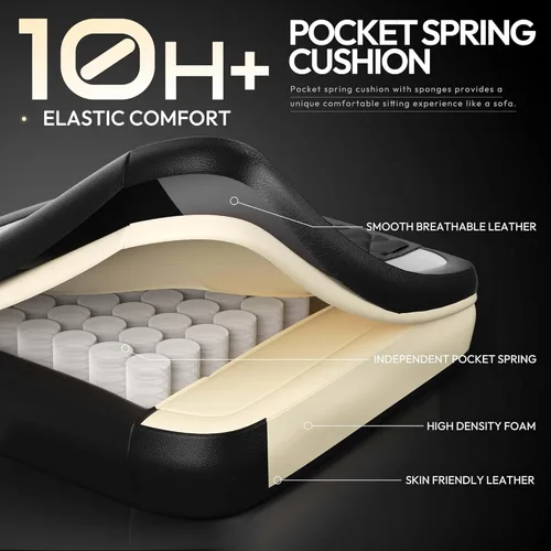 Vista 44 de Dowinx Silla de juegos con cojín de resorte de bolsillo, silla ergonómica para computadora con masaje lumbar y reposapiés para adultos, silla