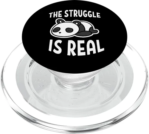 Vista 8 de Lazy Panda The Struggle Is Real Funny Panda PopSockets - Agarre y soporte para teléfonos y tabletas, Negro