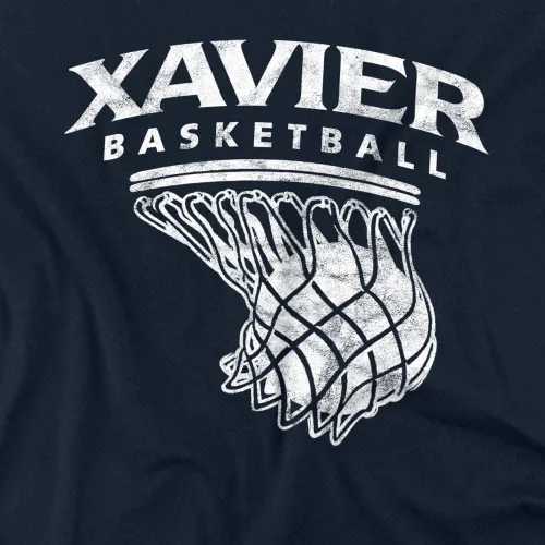 Vista 2 de Xavier University Official Basketball Hoop Unisex Youth T Shirt,Navy, Large