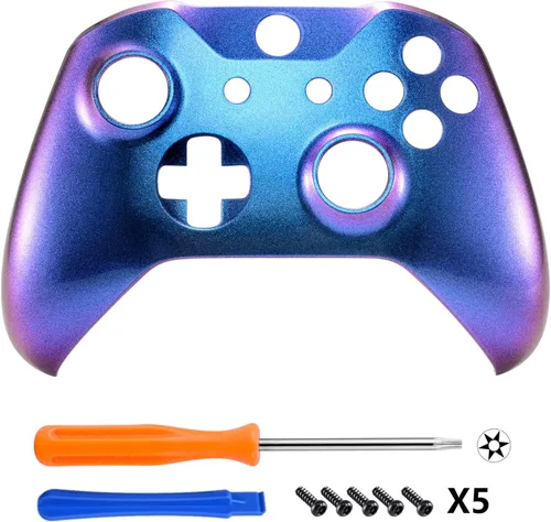 Vista 3 de eXtremeRate Carcasa frontal camaleón púrpura y azul para Xbox One X S Controller Modelo 1708 - Controlador no incluido