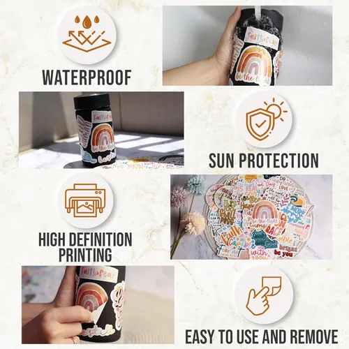 Vista 2 de ZURRAM Calcomanías de vinilo impermeable con texto en inglés «Be Grateful and Give Thoughs» («Be Grateful and Give Thoughs») con frases