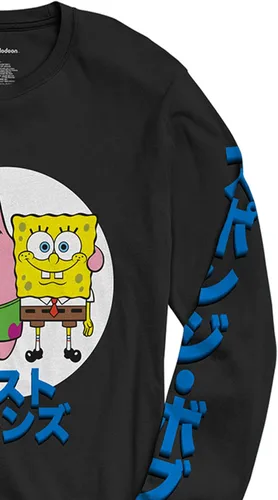 Vista 5 de Camisa de Bob Esponja para hombre, camiseta de manga larga con cangrejo Esponja, Patrick y Krusty