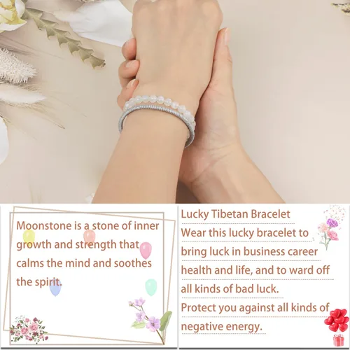 Vista 169 de LPBeads Pulsera de piedra natural hecha a mano de tamaño ajustable