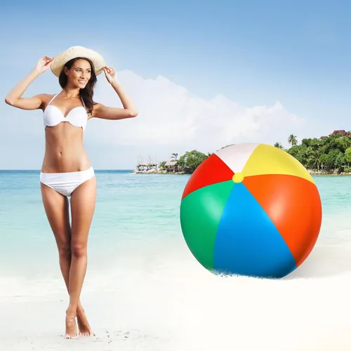 Vista 6 de Ceenna 2 piezas de pelota de playa gigante de 42.5 pulgadas, bola inflable grande, juguetes gigantes para adultos, piscina de verano