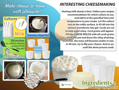 Vista 4 de PetriStor Molde de queso suave para hacer queso de 1.85 cuartos de galón, molde para hacer queso, molde en forma de queso crema, suministros caseros