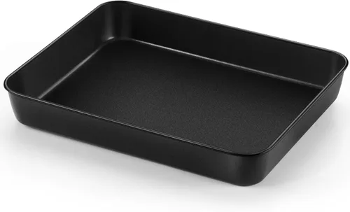 Vista 8 de TeamFar Sartén para lasaña, 9.4 x 7 x 2 pulgadas de acero inoxidable para hornear horneado profundo para horno tostador, sartén rectangular de Negro