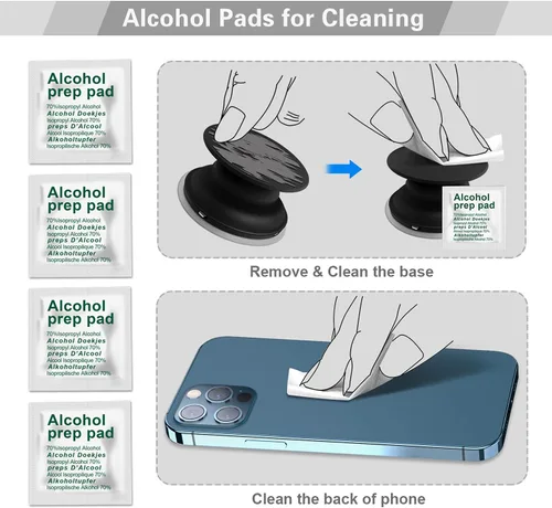Vista 6 de pop-tech Paquete de 9 adhesivos de repuesto para base de montaje de enchufe, almohadillas adhesivas VHB 3M para agarre plegable y soporte