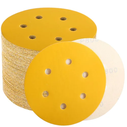 Vista 11 de Discos de lijado de grano 80 de 6 pulgadas, papel de lija de gancho y bucle para lijadora orbital, profesional para automoción y carpintería
