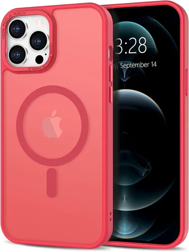 Vista 95 de Anuck - Funda magnética para iPhone 11 compatible con MagSafe, carcasa trasera mate translúcida dura, borde de TPU, delgada, resistente a impactos