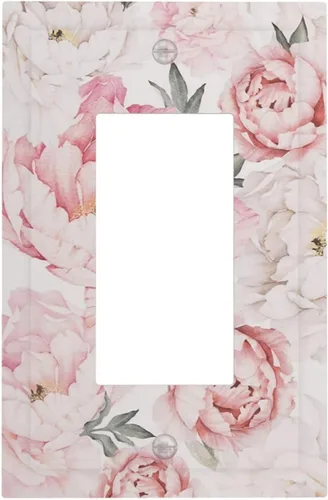 Vista 231 de Placa de Cubierta de Interruptor de Luz de 2 Posiciones Combinación de Abstracción/1 Toggle 1 Rocker Placas Decorativas de Pared de Plástico Negro