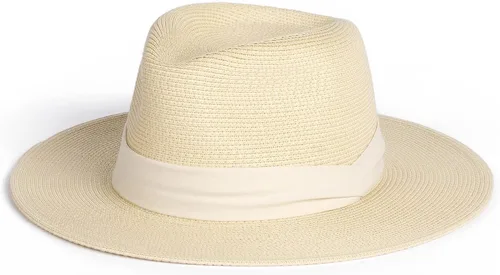 Vista 11 de FURTALK Sombrero Panamá de paja de ala ancha para hombre y mujer Ab-beige.