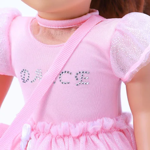 Vista 3 de Accesorios de ropa para muñecas de 18 pulgadas, juego de vestido de bailarina de ballet para muñecas de 18 pulgadas, incluye leotardo rosa, medias