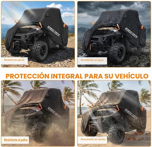 Vista 9 de Neverland, 190T funda de almacenamiento impermeable universal para vehículo todo terreno UV Protection, Adjustable Straps, 2 Air Vents for Polaris