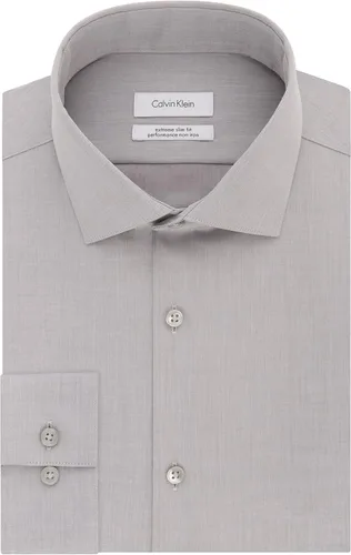Vista 3 de Calvin Klein Camisa de vestir para hombre Xtreme Slim Fit No Hierro Herringbone