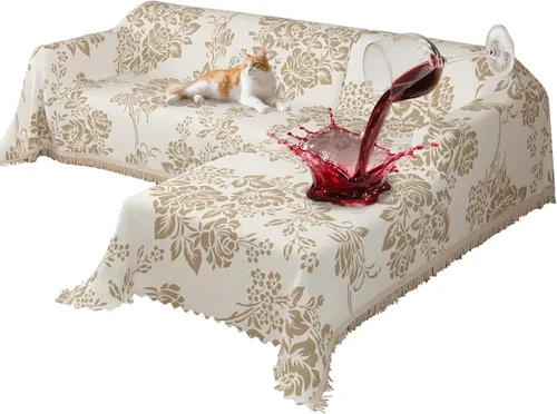 Vista 11 de Fundas de Sofá Seccional para Sofá Seccional 100% Impermeable Funda de Sofá en Forma de L Manta Amigable para Perros y Mascotas 2 piezas de Chenille