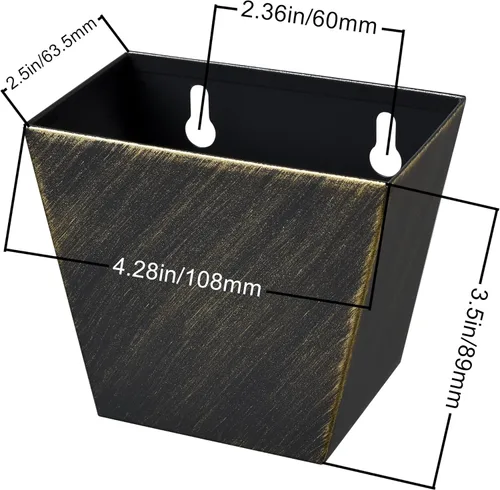 Vista 5 de Colector de tapa de cerveza de bronce antiguo Cubo de tapa de botella montado en la pared Cubo de drenaje al aire libre inoxidable estrecho