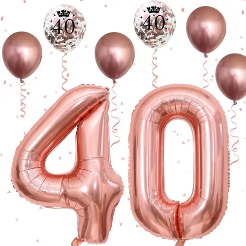 Vista 21 de Decoraciones de cumpleaños número 18 para niños y niñas, globo de aluminio con el número 18 de 40 pulgadas, globos de látex negros y metálicos