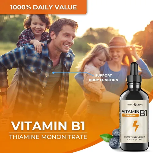 Vista 4 de Think Above Mononitrato de tiamina de vitamina B1 - Suplemento líquido en gotas (2 onzas líquidas)