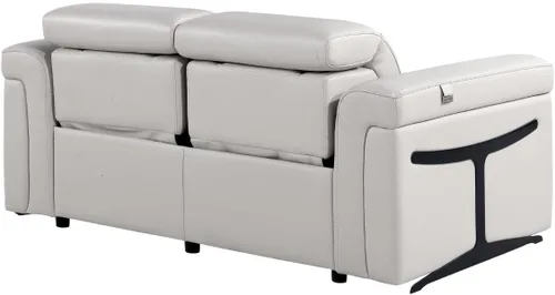 Vista 67 de Blackjack Furniture Mario - Silla eléctrica de cuero de grano superior con reposacabezas ajustables, cargadores USB para dispositivos, sofá