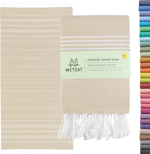 Vista 53 de WETCAT Toalla de playa turca de gran tamaño (38"x71") 100% algodón turco, fabricada en Turquía - sin arena, extragrande, ultrasuave, de secado