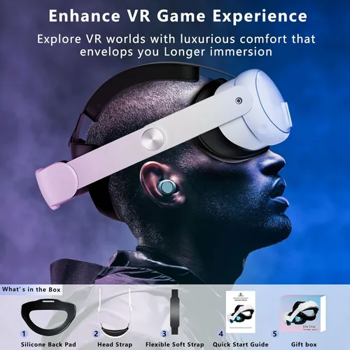 Vista 7 de Saqico Head Strap for Oculus Meta Quest 3,Comfort Adjustable Elite Strap Replacement Reduce Head & Face Pressure,Soft Cushion VR Headset Accessories