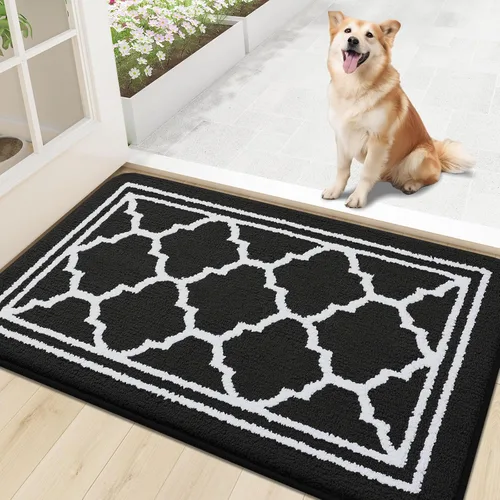 Buganda Alfombra para Puerta Interior, Tapete Resistente a la Suciedad y Absorbente, Antideslizante, Alfombras de Perfil Bajo para Entrada Interior,