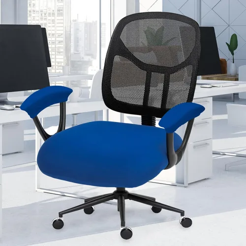 Vista 34 de Fundas elásticas resistentes al agua para sillas de computadora - Protectores lavables para respaldo giratorio y asiento para mascotas - Negro