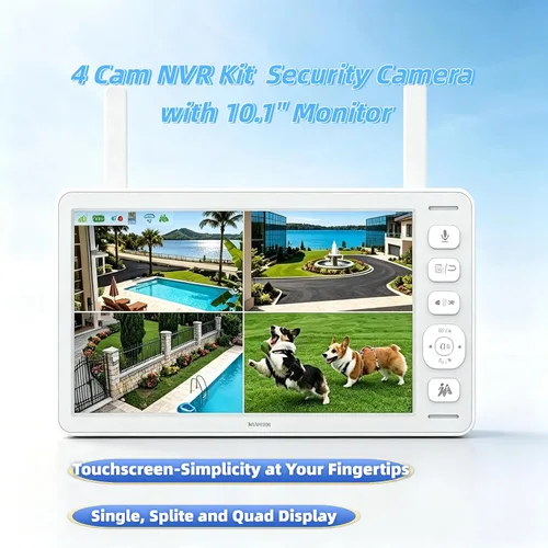 Vista 8 de Sistema de cámara de seguridad inalámbrica 4 Cam NVR Kit con monitor