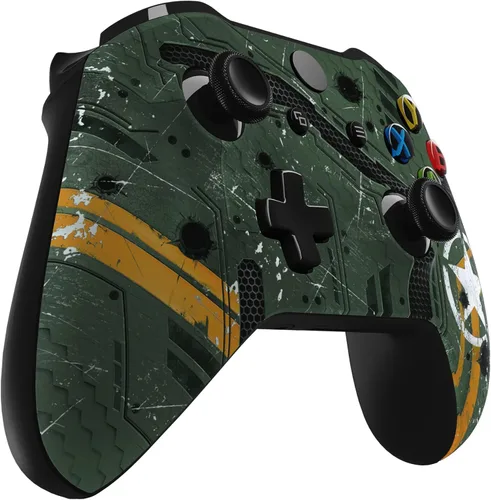 Vista 5 de eXtremeRate Army Mecha - Carcasa frontal estampada para Xbox One SX, kit de repuesto de cubierta frontal suave al tacto para Xbox One SX