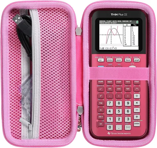 Vista 13 de Khanka Funda Stroage para Texas Instruments TI - 84 Python/TI-83 Plus/TI-84 Plus/TI-84 Plus CE Calculadora gráfica a color, solo funda (negro)