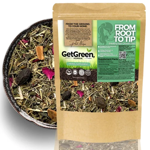 Té de hojas sueltas para crecimiento saludable del cabello con cola de caballo, hoja de ortiga, romero para cabello y cuero cabelludo fuertes y