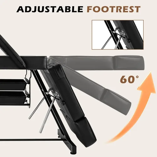 Vista 4 de Tattoo Chair for Client, Facial Bed Esthetician Massage Tattoo Table with Rolling Stool, Professional Adjustable Lash Chairs for Salon Spa Barber