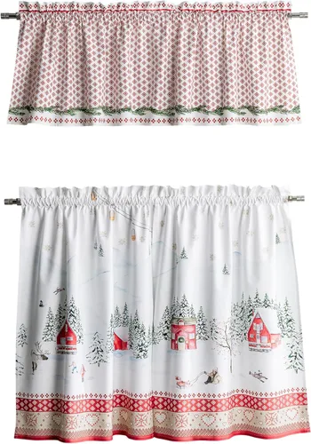 Vista 54 de Juego de cortinas de cocina Maison d' Hermine para ventanas 100% algodón Juego de cortinas y cenefas de cocina para el hogar [2 niveles