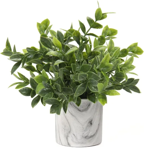 Vista 18 de Hollyone Plantas artificiales de interior, mini plantas artificiales de plástico, plantas verdes pequeñas, plantas falsas de eucalipto decoración