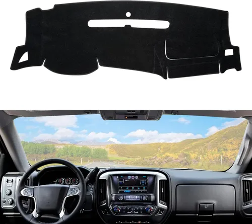 Vista 9 de Alfombrilla para salpicadero compatible con Chevy Tahoe Suburban Denali Avalanche 07-14, GMC Yukon/XL, Chevy Silverado 07-13, GMC Sierra sin altavoz