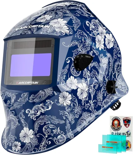 Vista 10 de ARCCAPTAIN Casco de soldadura de pantalla de visualización grande, 1/1/1/1 capilla de soldadura de oscurecimiento automático de claridad óptica, 4