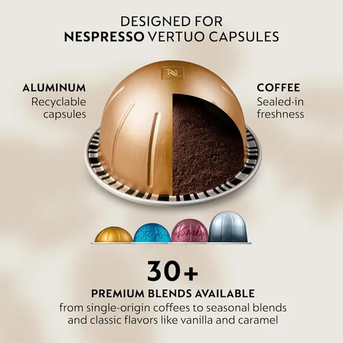 Vista 3 de Nespresso Vertuo Cafetera y Máquina de Espresso por Breville, Negro