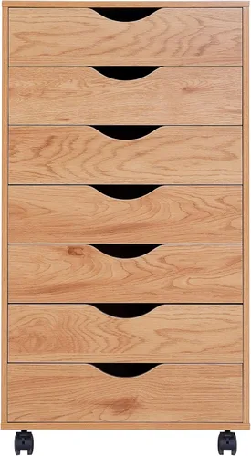 Vista 76 de Naomi Home Cómoda de 5 cajones para dormitorio, alta y elegante, con ruedas y estantes de almacenamiento, pequeña para guardarropa, para maquillaje