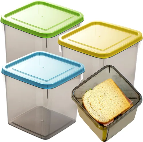 Youngever Paquete de 3 recipientes para sándwich para lonchera, contenedores reutilizables de almacenamiento de alimentos, recipientes de