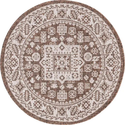 Vista 265 de Unique Loom Outdoor Aztec Collection Alfombra de área, Chalca (7 pies 10 pulgadas, cuadrada, azul/marfil)