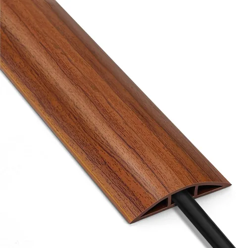 Vista 14 de Cubierta de cable de 4 pies, cubierta de cable beige para el suelo, cubierta de cable de extensión para cable de alimentación, organizador de cables