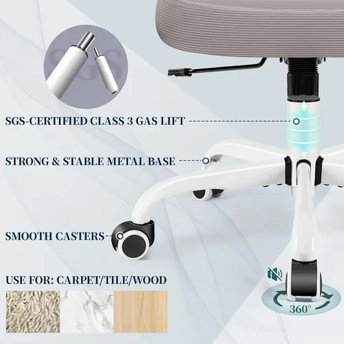 Vista 8 de FelixKing Silla de oficina, silla de escritorio ergonómica con altura ajustable y soporte lumbar, sillas giratorias, silla de computadora