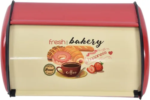 Vista 6 de CHICIRIS Panera para pan, almacenamiento de pan, caja de pan de metal para encimera de cocina, contenedor de gran capacidad con tapa superior