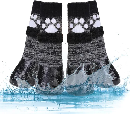 Vista 16 de KOOLTAIL Calcetines Antideslizantes para Perros para Pavimento Caliente/Frío para Evitar que Lamen las Patas, Botines para Suelos de Madera Dura
